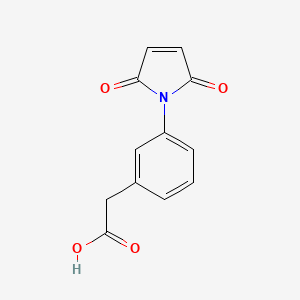 molecular formula C12H9NO4 B13568499 2-[3-(2,5-dioxo-2,5-dihydro-1H-pyrrol-1-yl)phenyl]acetic acid 