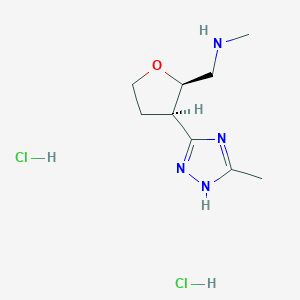 molecular formula C9H18Cl2N4O B13568517 rac-methyl({[(2R,3R)-3-(3-methyl-1H-1,2,4-triazol-5-yl)oxolan-2-yl]methyl})amine dihydrochloride 