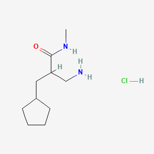 molecular formula C10H21ClN2O B13568532 3-amino-2-(cyclopentylmethyl)-N-methylpropanamidehydrochloride 