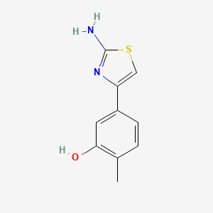 molecular formula C10H10N2OS B13568573 5-(2-Aminothiazol-4-yl)-2-methylphenol 