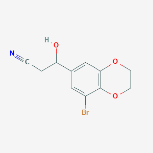 molecular formula C11H10BrNO3 B13568583 3-(8-Bromo-2,3-dihydrobenzo[b][1,4]dioxin-6-yl)-3-hydroxypropanenitrile 