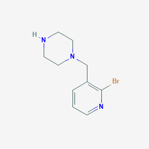 molecular formula C10H14BrN3 B13568591 1-[(2-Bromopyridin-3-yl)methyl]piperazine 