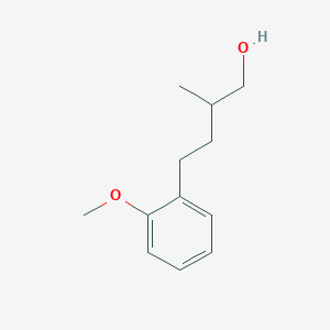 molecular formula C12H18O2 B13568630 4-(2-Methoxyphenyl)-2-methylbutan-1-ol 