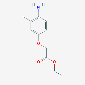 molecular formula C11H15NO3 B13568663 Ethyl 2-(4-amino-3-methylphenoxy)acetate 