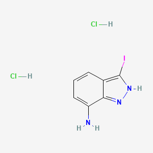 molecular formula C7H8Cl2IN3 B13568675 3-iodo-1H-indazol-7-aminedihydrochloride 