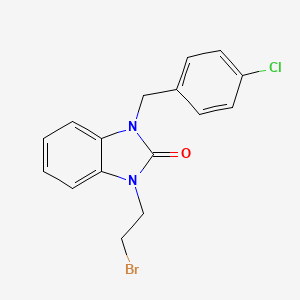 molecular formula C16H14BrClN2O B13568695 1-(2-bromoethyl)-3-[(4-chlorophenyl)methyl]-2,3-dihydro-1H-1,3-benzodiazol-2-one 