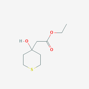 molecular formula C9H16O3S B13568717 Ethyl 2-(4-hydroxytetrahydro-2h-thiopyran-4-yl)acetate 