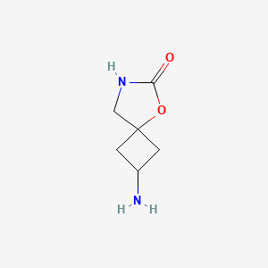 molecular formula C6H10N2O2 B13568732 (2s,4s)-2-Amino-5-oxa-7-azaspiro[3.4]octan-6-one 