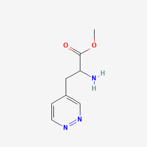 molecular formula C8H11N3O2 B13568750 Methyl 2-amino-3-(pyridazin-4-yl)propanoate 