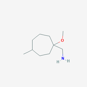 molecular formula C10H21NO B13568770 (1-Methoxy-4-methylcycloheptyl)methanamine 