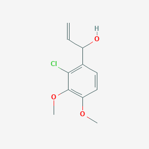 molecular formula C11H13ClO3 B13568808 1-(2-Chloro-3,4-dimethoxyphenyl)prop-2-en-1-ol 