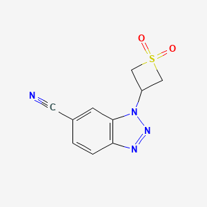 molecular formula C10H8N4O2S B13568863 1-(1,1-Dioxidothietan-3-yl)-1H-benzo[d][1,2,3]triazole-6-carbonitrile 