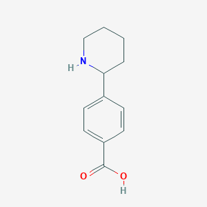 molecular formula C12H15NO2 B13568869 4-(Piperidin-2-yl)benzoic acid 