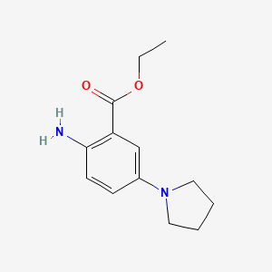 molecular formula C13H18N2O2 B13568909 Ethyl 2-amino-5-(pyrrolidin-1-yl)benzoate 