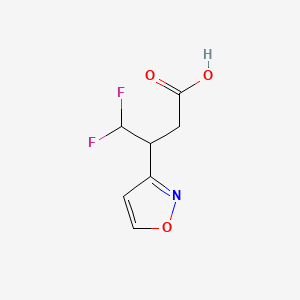 molecular formula C7H7F2NO3 B13568938 4,4-Difluoro-3-(1,2-oxazol-3-yl)butanoicacid 