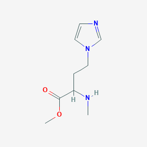 molecular formula C9H15N3O2 B13568944 Methyl 4-(1h-imidazol-1-yl)-2-(methylamino)butanoate 