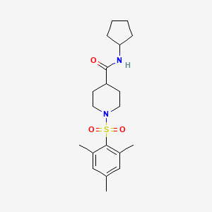 N-cyclopentyl-1-[(2,4,6-trimethylphenyl)sulfonyl]piperidine-4-carboxamide