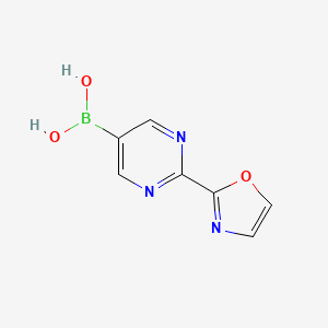 molecular formula C7H6BN3O3 B13568964 (2-(Oxazol-2-yl)pyrimidin-5-yl)boronic acid 