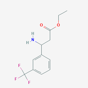 molecular formula C12H14F3NO2 B13568988 Ethyl 3-amino-3-[3-(trifluoromethyl)phenyl]propanoate 