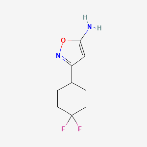 molecular formula C9H12F2N2O B13568989 3-(4,4-Difluorocyclohexyl)-1,2-oxazol-5-amine 