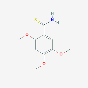 molecular formula C10H13NO3S B13569015 2,4,5-Trimethoxybenzothioamide 