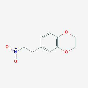 molecular formula C10H11NO4 B13569049 6-(2-Nitroethyl)-2,3-dihydrobenzo[b][1,4]dioxine 