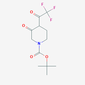 molecular formula C12H16F3NO4 B1356906 叔丁基 3-氧代-4-(2,2,2-三氟乙酰)哌啶-1-羧酸酯 CAS No. 647863-25-0