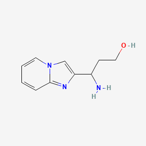 molecular formula C10H13N3O B13569081 3-Amino-3-(imidazo[1,2-a]pyridin-2-yl)propan-1-ol 