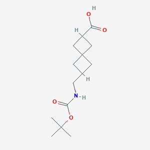 molecular formula C14H23NO4 B13569134 6-({[(Tert-butoxy)carbonyl]amino}methyl)spiro[3.3]heptane-2-carboxylic acid 