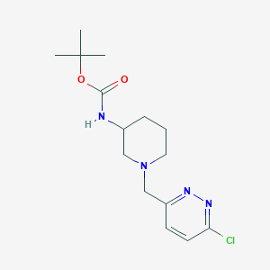 molecular formula C15H23ClN4O2 B13569141 Tert-butyl (1-((6-chloropyridazin-3-yl)methyl)piperidin-3-yl)carbamate 