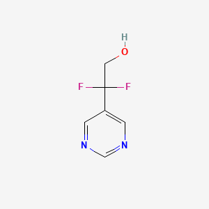 molecular formula C6H6F2N2O B13569184 2,2-Difluoro-2-(pyrimidin-5-yl)ethanol 