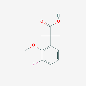 molecular formula C11H13FO3 B13569193 2-(3-Fluoro-2-methoxyphenyl)-2-methylpropanoic acid 