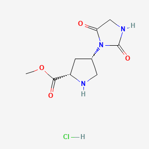 methyl (2S,4S)-4-(2,5-dioxoimidazolidin-1-yl)pyrrolidine-2-carboxylate hydrochloride