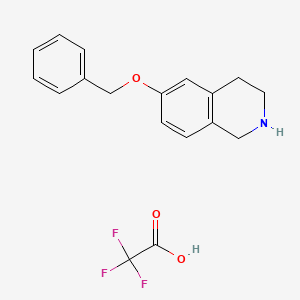 molecular formula C18H18F3NO3 B13569206 6-(Benzyloxy)-1,2,3,4-tetrahydroisoquinoline,trifluoroaceticacid 