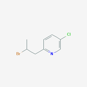 molecular formula C8H9BrClN B13569229 2-(2-Bromopropyl)-5-chloropyridine 