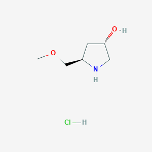 molecular formula C6H14ClNO2 B13569242 (3S,5R)-5-(methoxymethyl)pyrrolidin-3-olhydrochloride CAS No. 2803755-80-6