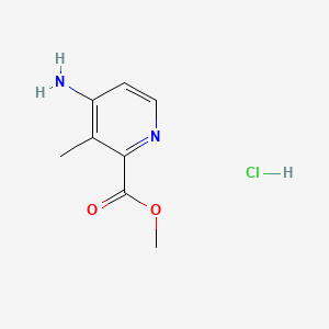 molecular formula C8H11ClN2O2 B13569259 Methyl4-amino-3-methylpyridine-2-carboxylatehydrochloride 