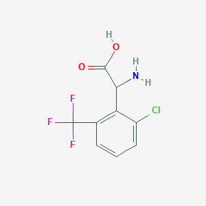 molecular formula C9H7ClF3NO2 B13569288 2-Amino-2-(2-chloro-6-(trifluoromethyl)phenyl)acetic acid 