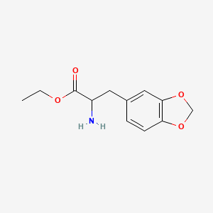 molecular formula C12H15NO4 B13569327 Ethyl 2-amino-3-(1,3-benzodioxol-5-yl)propanoate CAS No. 148806-55-7