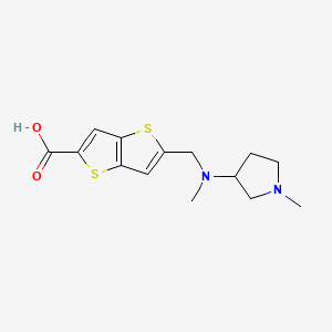 5-{[Methyl(1-methylpyrrolidin-3-yl)amino]methyl}thieno[3,2-b]thiophene-2-carboxylic acid