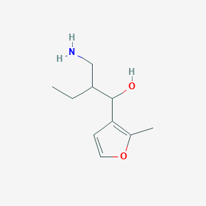 molecular formula C10H17NO2 B13569351 2-(Aminomethyl)-1-(2-methylfuran-3-yl)butan-1-ol 