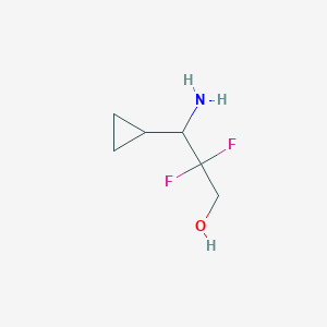 molecular formula C6H11F2NO B13569389 3-Amino-3-cyclopropyl-2,2-difluoropropan-1-ol 