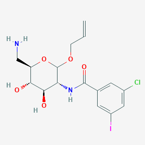 N-((3R,4R,5S,6R)-2-(Allyloxy)-6-(aminomethyl)-4,5-dihydroxytetrahydro-2H-pyran-3-yl)-3-chloro-5-iodobenzamide