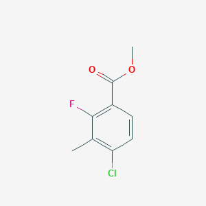 molecular formula C9H8ClFO2 B13569411 Methyl 4-chloro-2-fluoro-3-methylbenzoate 