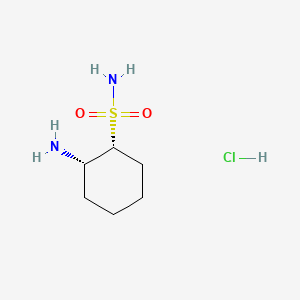 molecular formula C6H15ClN2O2S B13569419 (1R,2S)-2-aminocyclohexane-1-sulfonamidehydrochloride 