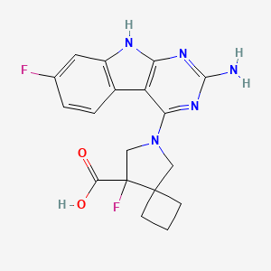 6-(2-amino-7-fluoro-9H-pyrimido[4,5-b]indol-4-yl)-8-fluoro-6-azaspiro[3.4]octane-8-carboxylic acid