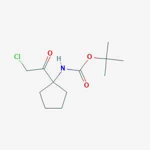 molecular formula C12H20ClNO3 B13569526 Tert-butyl (1-(2-chloroacetyl)cyclopentyl)carbamate 