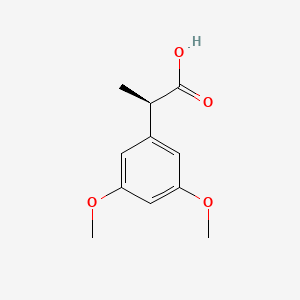 molecular formula C11H14O4 B13569575 (R)-2-(3,5-dimethoxyphenyl)propanoic acid 