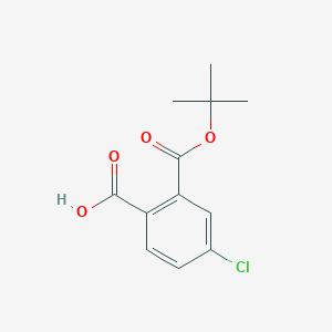 molecular formula C12H13ClO4 B13569579 2-[(Tert-butoxy)carbonyl]-4-chlorobenzoicacid 