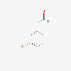 molecular formula C9H9BrO B13569581 2-(3-Bromo-4-methylphenyl)acetaldehyde 